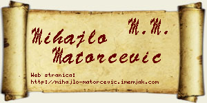 Mihajlo Matorčević vizit kartica